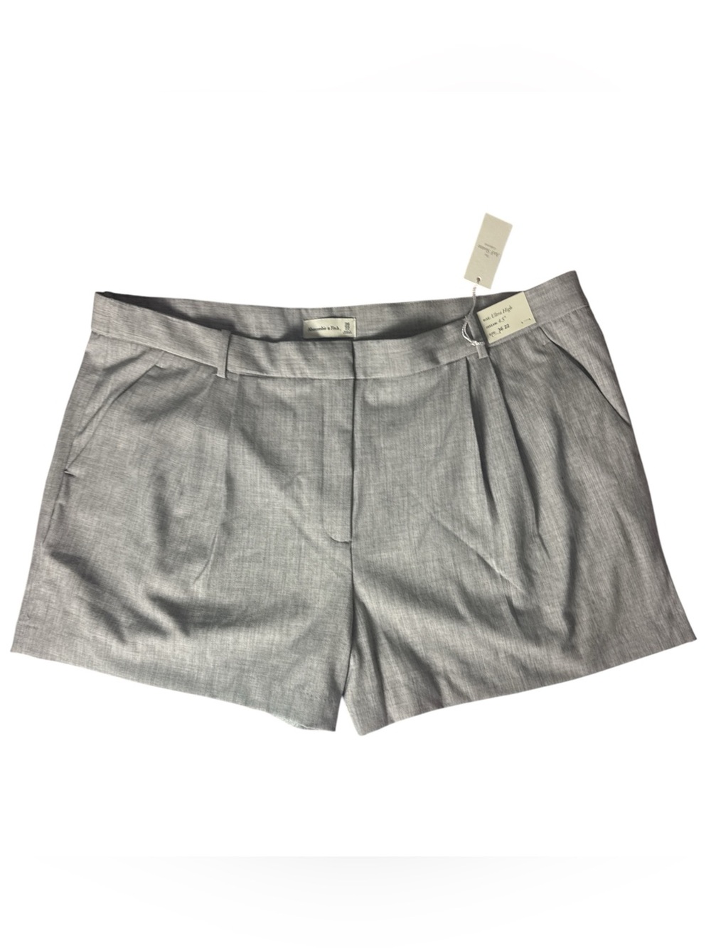 NWT Abercrombie & Fitch Gray 36 x 4.5 A&E Ultra High Sloan Shorts Curve Love 22